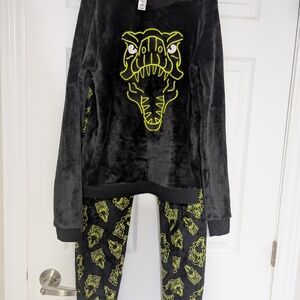 George Black and Neon Yellow Pajama Set